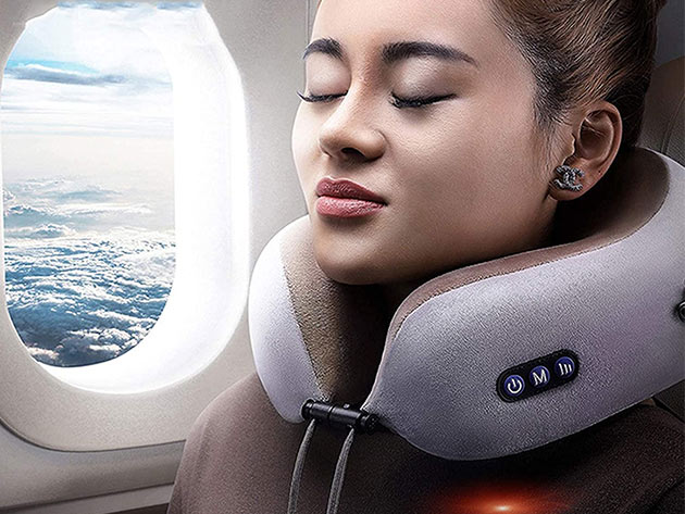 Portable U-Shape Memory Foam Massage Neck Pillow