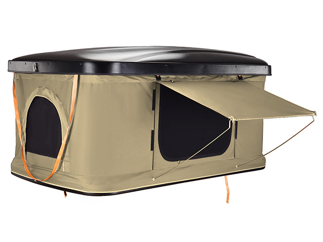 KingCamp 1-2 Person Hardshell Waterproof SUV Pop-Up Roof Tent (Black/Khaki)