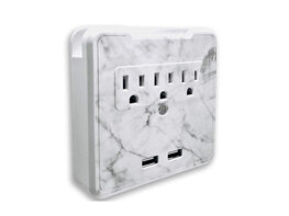 GlamSocket Decorative Multi-Outlet & Dual USB Port Surge Protector + Phone Holder