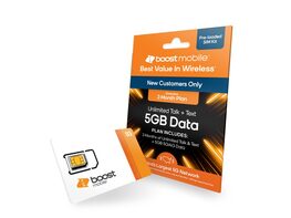 Boost Mobile Prepaid 3-Month Plan: Unlimited Talk & Text + 5GB 5G/4G Data/Month with SIM Card Kit