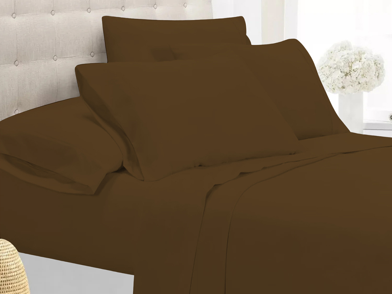 Super-Soft 1800 Series Bamboo Blend 3-Piece Sheet Set (Chocolate/Twin)