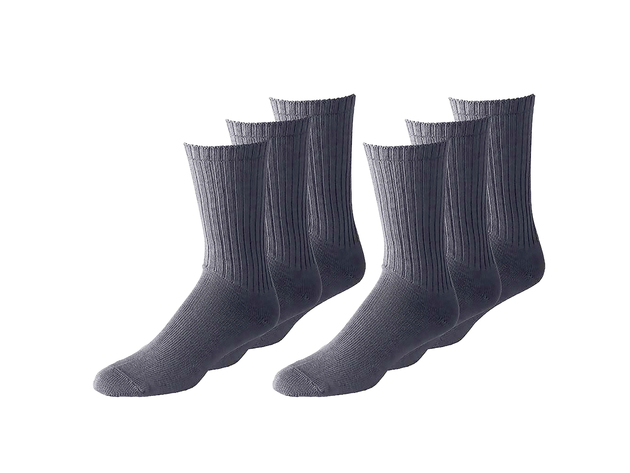 Mechaly Unisex Classic Crew Athletic Sports Cotton Socks 25 Pack - Grey