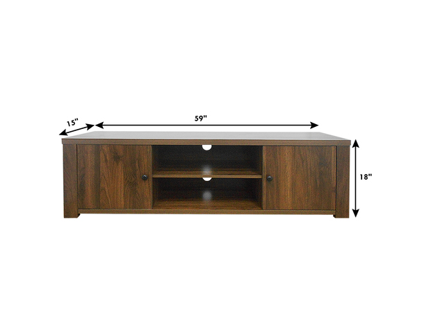 Costway TV Stand for TV's Up to 65''  w/Storage Cabinets & Shelves - Brown