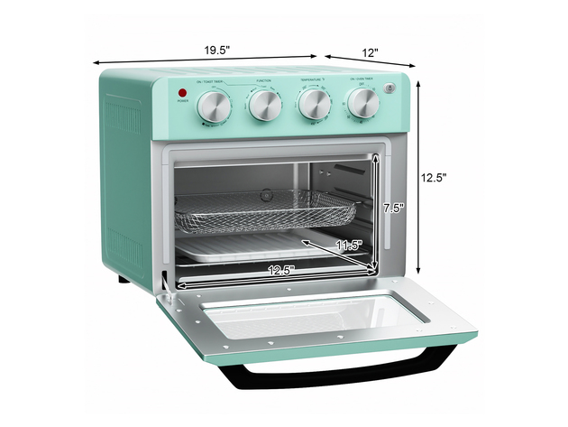 Costway Air Fryer Toaster Oven 19 QT Dehydrate Convection Ovens w/ 5  Accessories - Mint Green