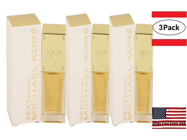 3 Pack Michael Kors Sexy Amber by Michael Kors Eau De Parfum Spray 1 oz for Women