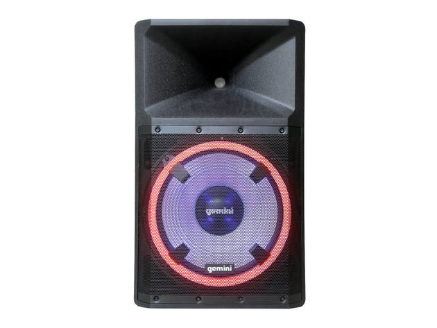 Gemini GSPL2200PK Bluetooth Party Speaker with Party Lights, Microphone, and Speaker Stand