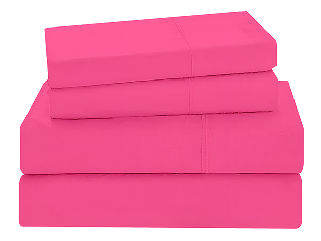 4-Piece Microfiber Sheet Set (Pink/King)