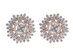 Brass Alloy Oval Baguette Cubic Zirconia Stud Earrings (Rose Gold/2 Pairs)