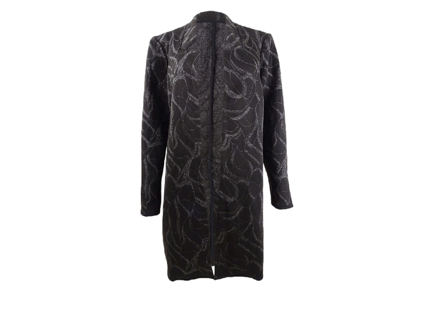 Alfani Women's Metallic-Print Jacquard Topper Jacket Size Large