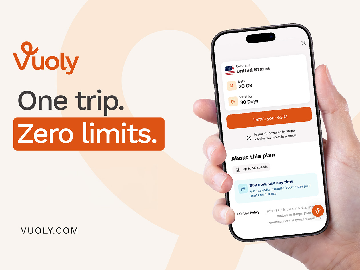 Vuoly eSim Mobile Data Plan: USA - 20GB/30 Days