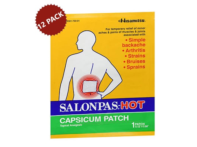 Salonpas-Hot Capsicum Patch for Large Pain Area, Provides Effective Pain Relief for up to Eight Hours, 1 Patch