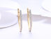 18K Gold Plated Curved Huggie Earrings with Micro-Pav'e Swarovski Crystals (2 Pairs)