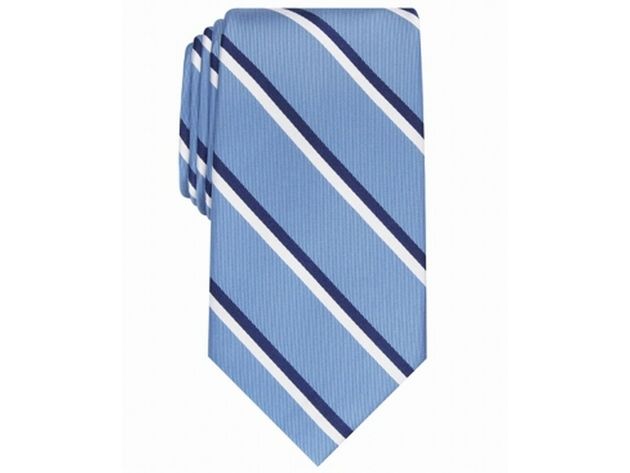 Club Room Men's Classic Stripe Tie Navy Size Regular
