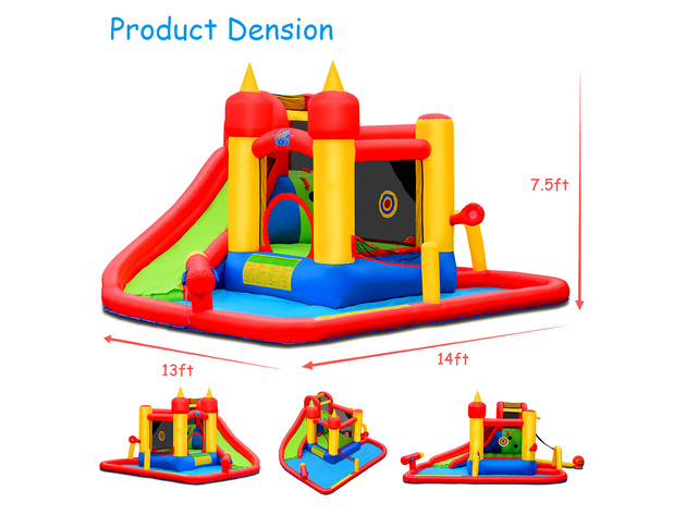 Costway Inflatable Water Slide Jumping Bounce House Bouncy Splash Park