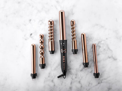FoxyBae Copper Curling Wand in Black and Copper FoxyBae 7-in-1 Curling Wand Set - Macy main image 2