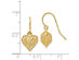 14K Yellow Gold Diamond Cut Puffed Heart Dangle Earrings