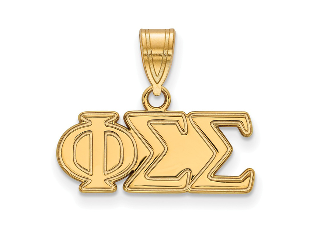 14K Plated Silver Phi Sigma Sigma Medium Pendant