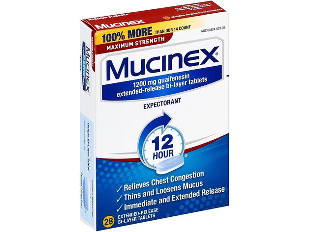 Mucinex Maximum Strength 12 Hour Chest Congestion Expectorant Relief Tablet, 28 Count