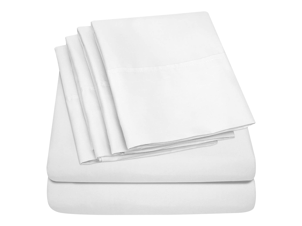 Super-Soft 1800 Series Bamboo Blend 6-Piece Sheet Set (White/King)