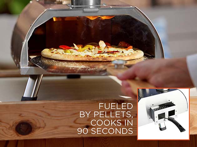 Wolfgang Puck Outdoor Wood Pellet Pizza Oven & Grill (Black)