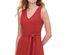 Tommy Hilfiger Women's Belted V-Neck Jumpsuit Red Size 14