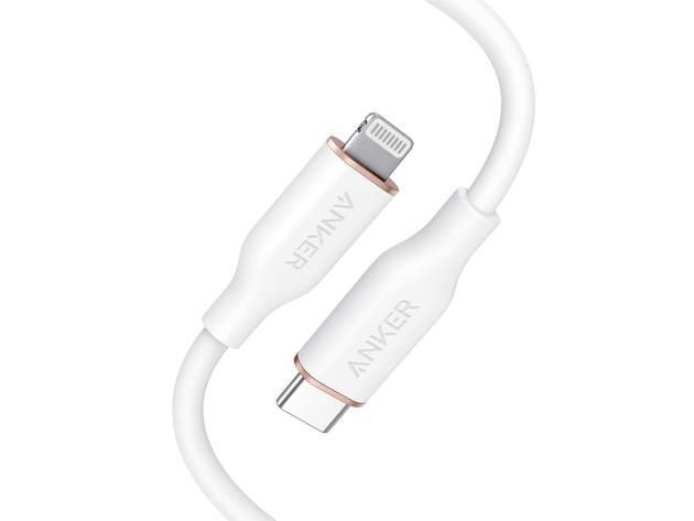 Anker 641 USB-C to Lightning Cable (Flow, Silicone) - 3ft/Cloud White