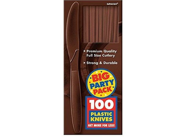 Party Favors - Big Party Pack - Brown - Plastic Knives - 100ct