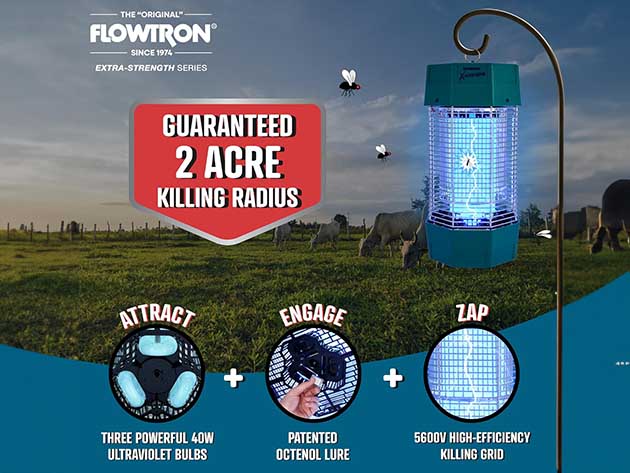 Flowtron 2 Acre Coverage Electric Bug Zapper (150W, Indoor/Outdoor)