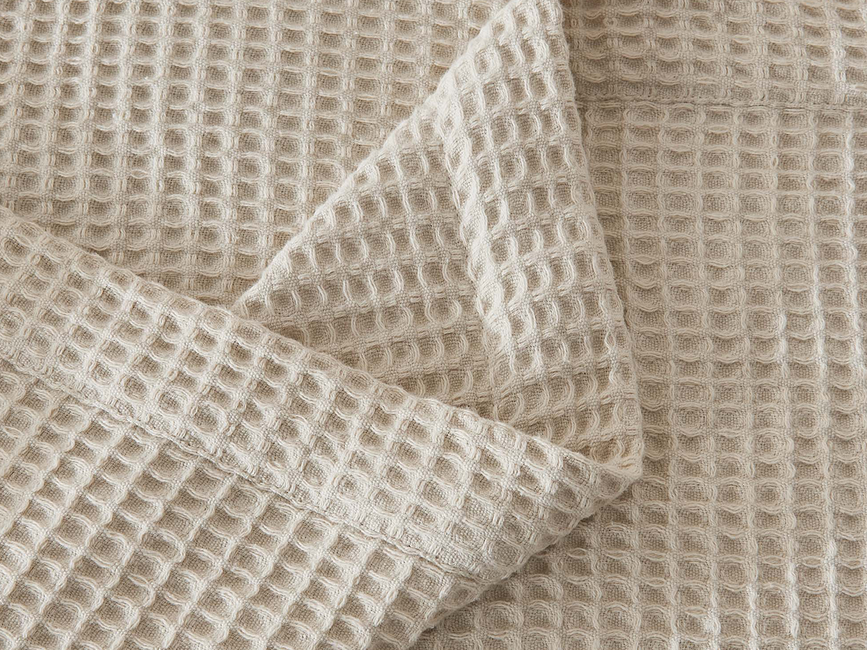Vintage Cotton Waffle Blanket (Throw/Stone)