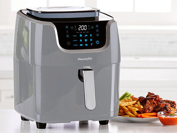 PowerXL Steamer Air Fryer 7 Quart Capacity, Vegetable Steamer and Air Fryer,  Black, 1700W 