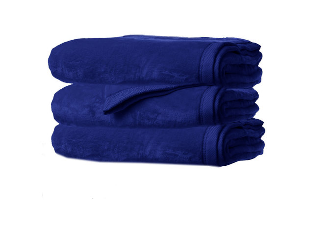 Sunbeam Velveteen Plush Electric Heated Warming Blanket SC7 - Royal Blue