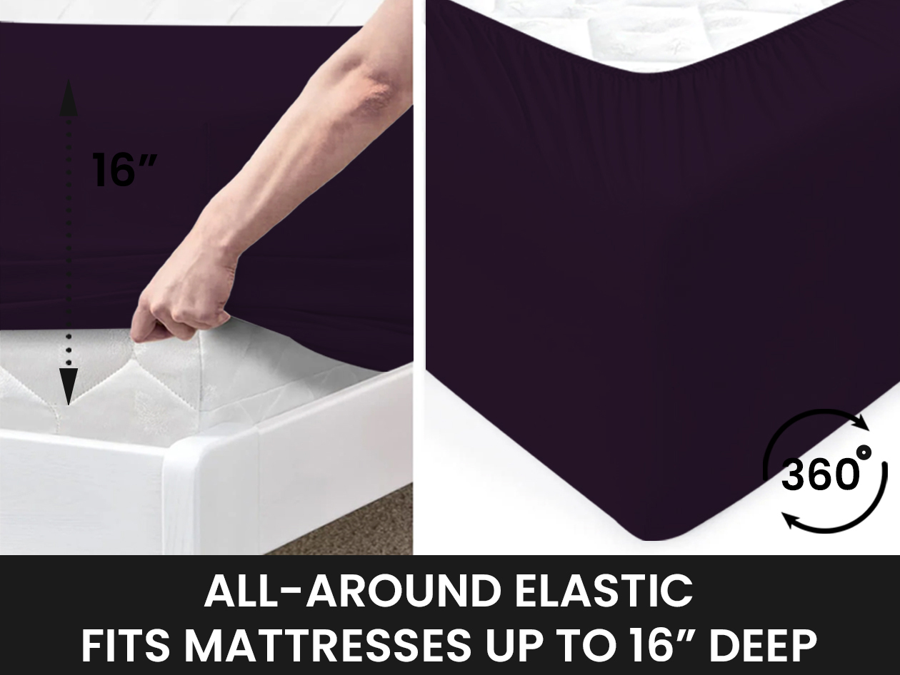 Super-Soft 1800 Series Bamboo Blend 6-Piece Sheet Set (Purple/Queen)
