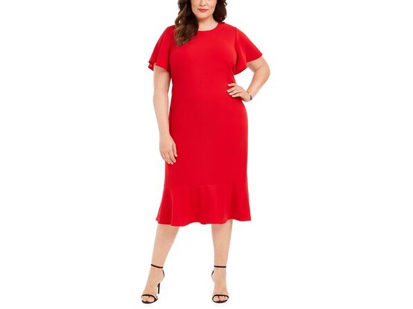 Calvin klein plus hot sale size red dress