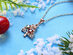 Large Rainbow Christmas Tree Necklace with Swarovski Crystals (Rose Gold)