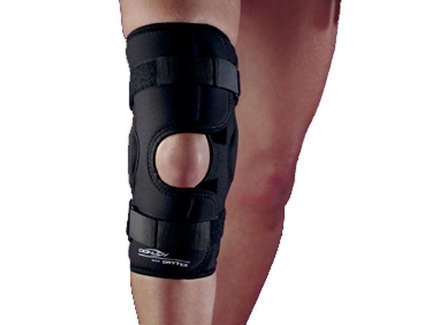 DonJoy Drytex Sports Hinged Open Pop Compressive Knee Support, X-Small: 13 Inches - 15.5 Inches, Black