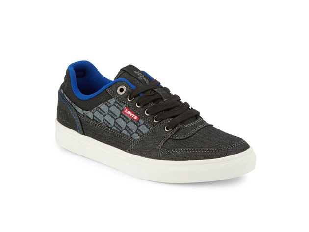Levi's Mens Mason Lo Monogram Rubber Sole Casual Canvas Sneaker Shoe - 13 M Black