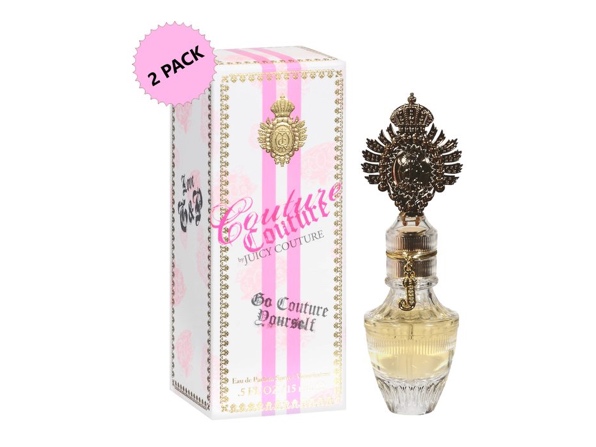 2-PACK Juicy Couture Eau de Parfum Spray, Bottle Features a Juicy "J" and Crown, Perfume for Women, 0.5 oz. each (1.0 oz.)