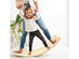 Goplus Wooden Wobble Balance Board Kids 35'' Rocker Yoga Curvy Board Toy w/ Felt Layer - Natural