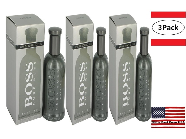 3 Pack BOSS NO. 6 by Hugo Boss Eau De Toilette Spray (Man of Today Edition) 3.4 oz for Men