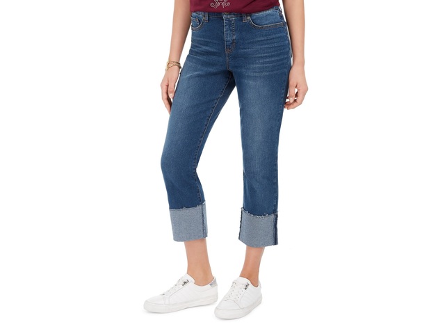 Style & Co High-Rise Crop Straight-Leg Jeans  Blue Size 4