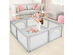 Costway Baby Playpen Infant Large Safety Play Center Yard w/ 50 Ocean Balls Grey\Colorful\Blue - Gray