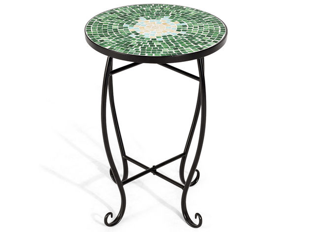 Costway Outdoor Indoor Accent Table Plant Stand Scheme Garden Steel Green - Multicolor