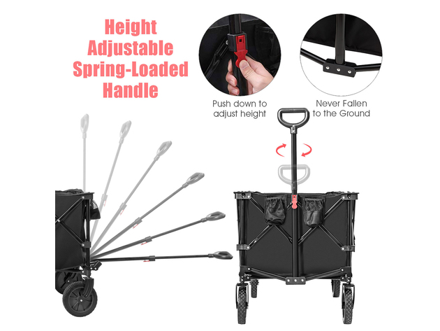 Wagon Cart Push Handle Accessories Trolley Handle for Camping