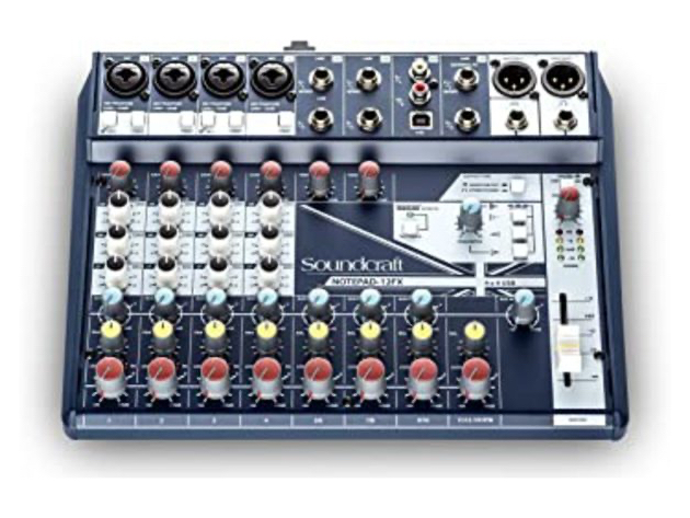 Soundcraft Notepad-12FX Small Format Analog Twelve Channel Mixing Console - Blue (Used, Open Retail Box)