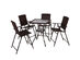 Costway 5 Piece Rattan Patio Furniture Set 4 Bar Stool Folding Chair + Bar Table W/Glass Top