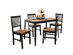 Costway 5 Pcs Mid Century Modern Black 29.5'' Dining Table Set 4 Chairs W/Wood Legs Kitchen Furniture - As Picture Shows