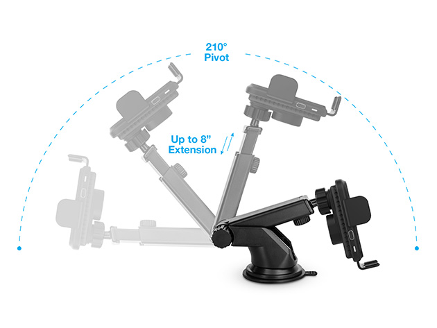 Smart Grip 15W Wireless Fast Charging Mount | Vent + Dashboard + Windshield  | Black