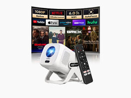 N5 1080p Portable Smart Projector - Netflix Certified, Auto-Focus, Voice Controlled, Wi-Fi 6 & Bluetooth 5.4