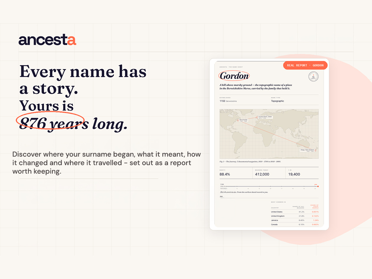 Ancesta Surname History Report: Three Surnames