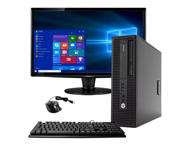 HP ProDesk 800 G2 Desktop PC, 3.2GHz Intel i5 Quad Core Gen 7, 8GB RAM, 1TB SATA HD, Windows 10 Professional 64 bit, 24" Widescreen Screen (Renewed)